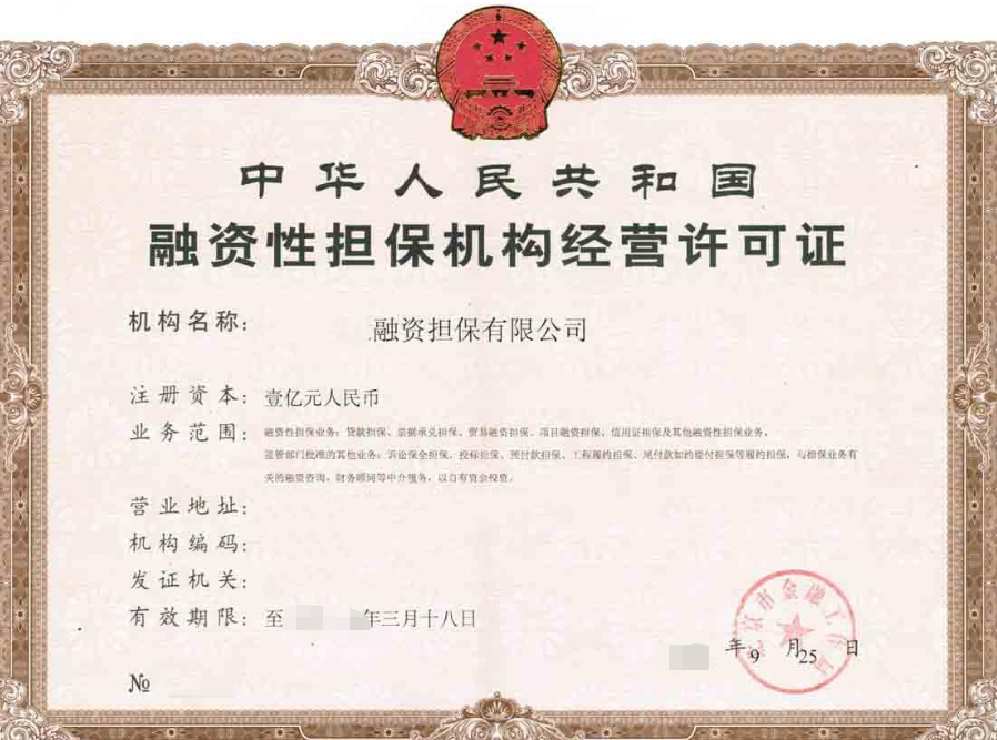 海南融資性擔(dān)保機(jī)構(gòu)經(jīng)營許可證辦理